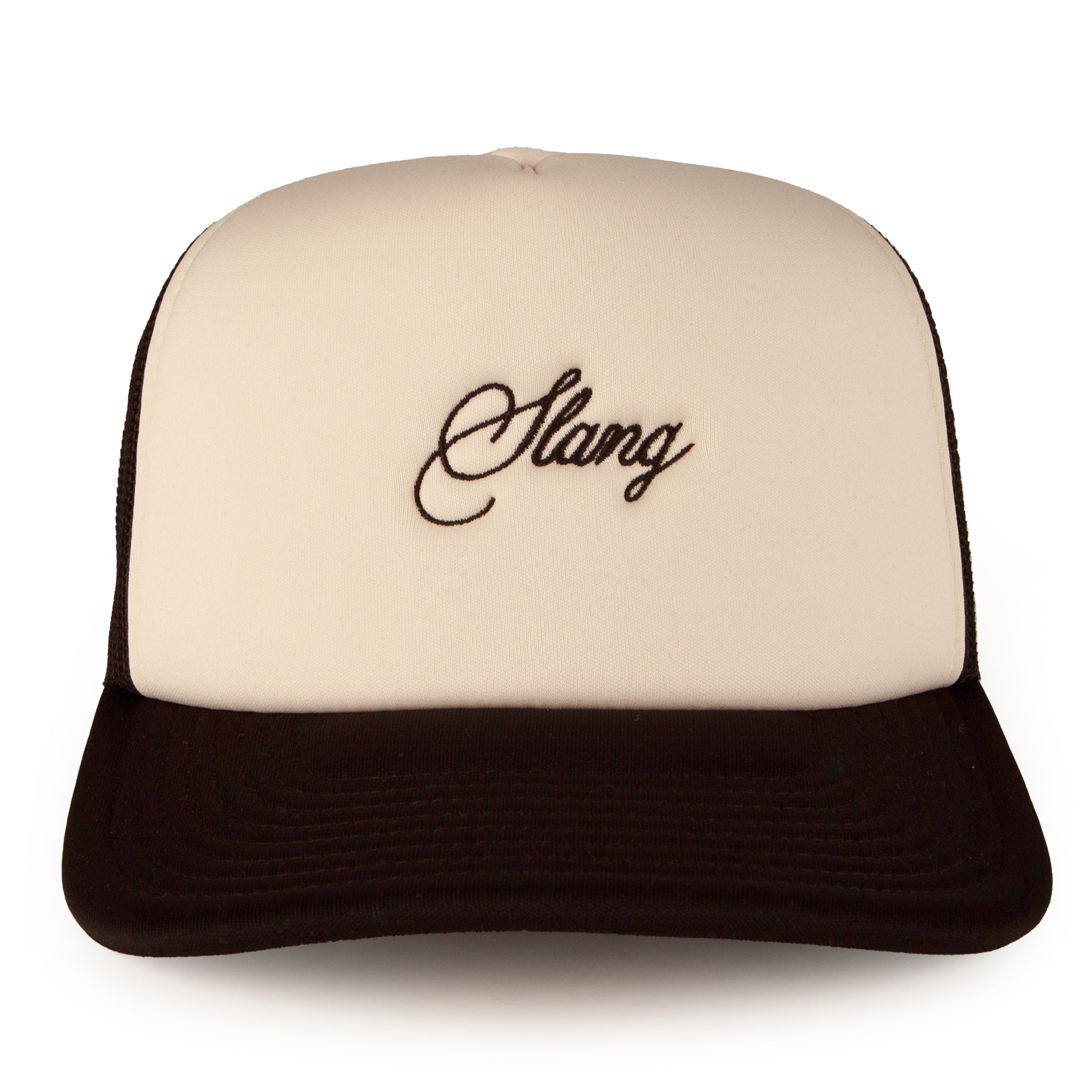 Black and White Script Trucker Hat