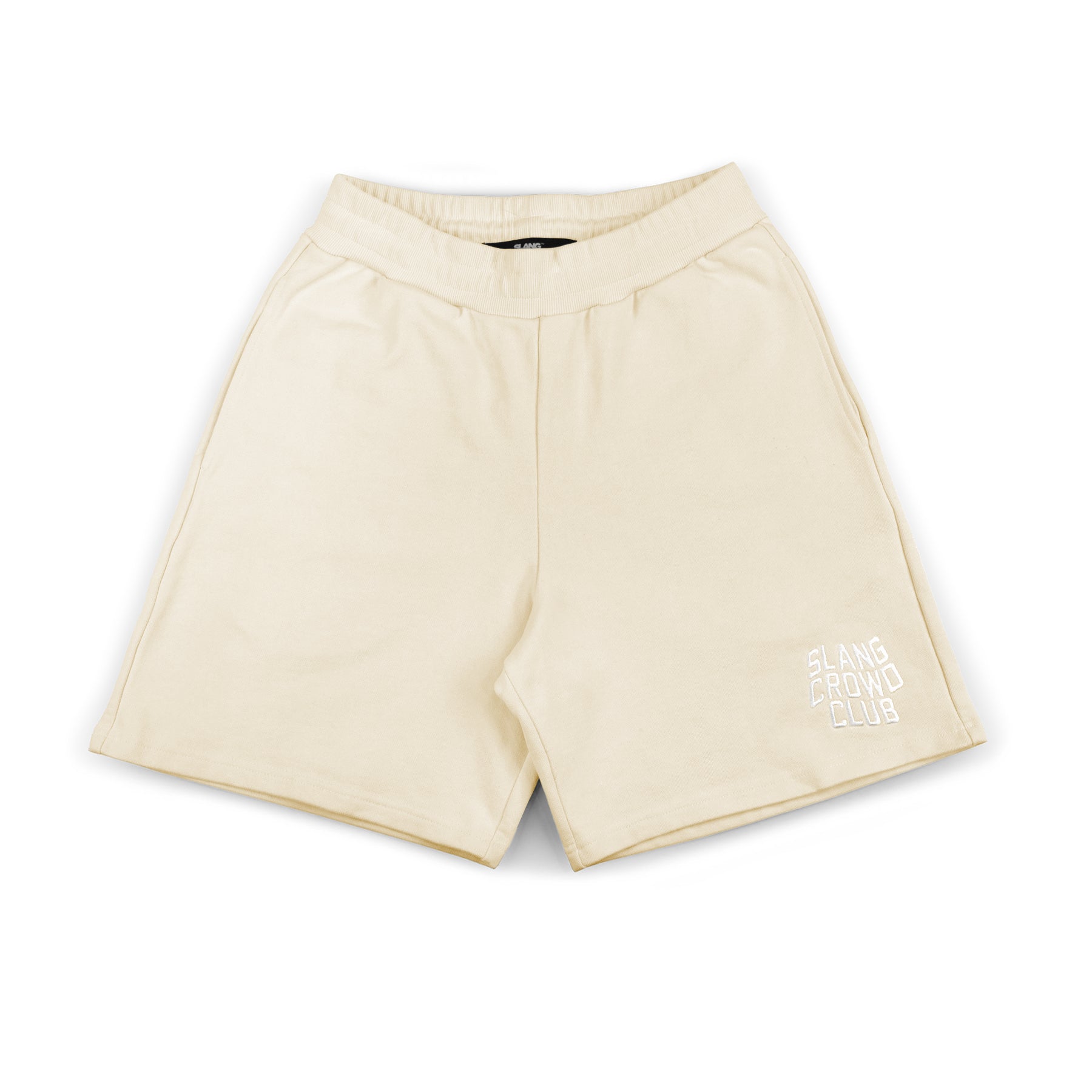 Vintage White Crowd Club Relaxed Shorts