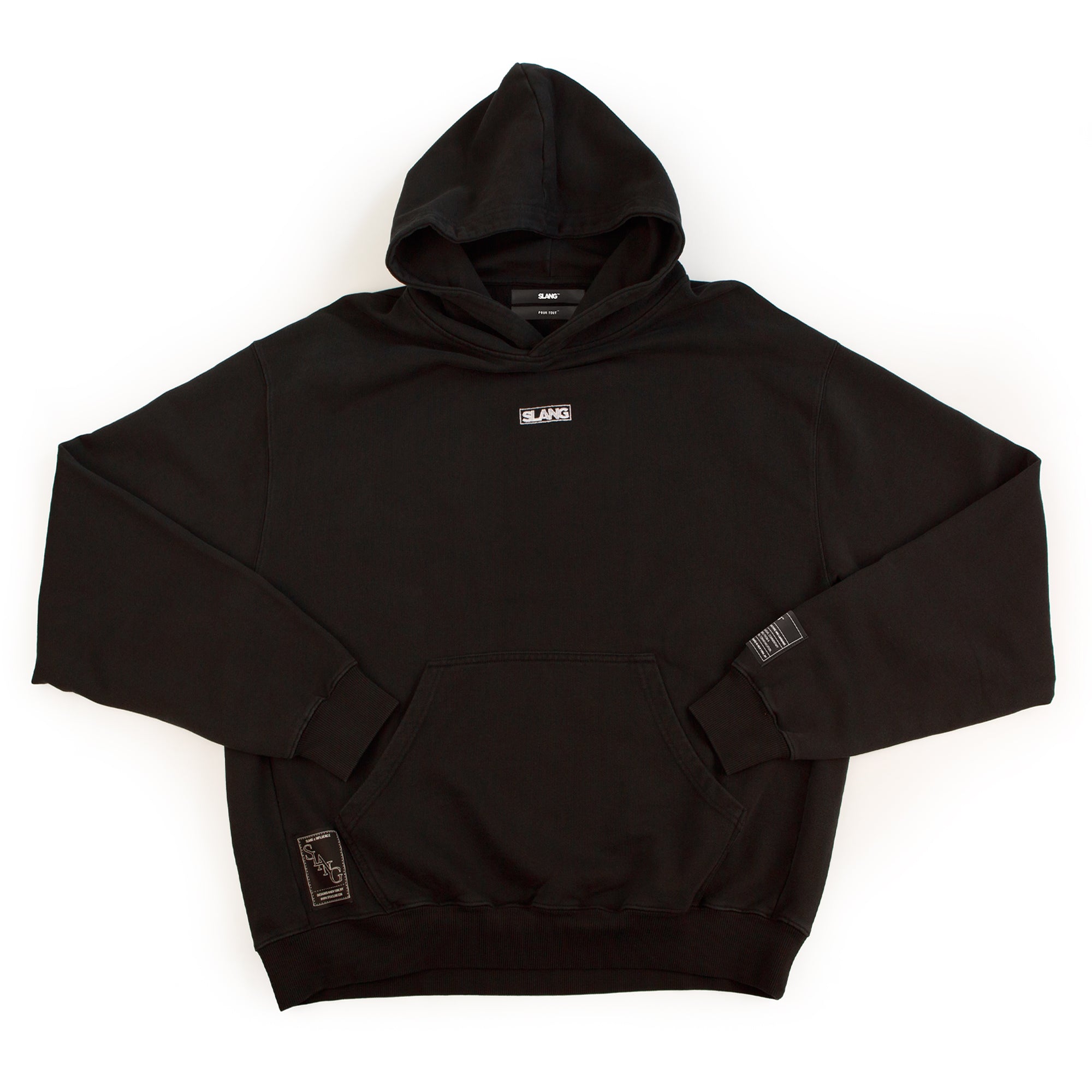 Vintage Black Classic Logo Oversized Hoodie