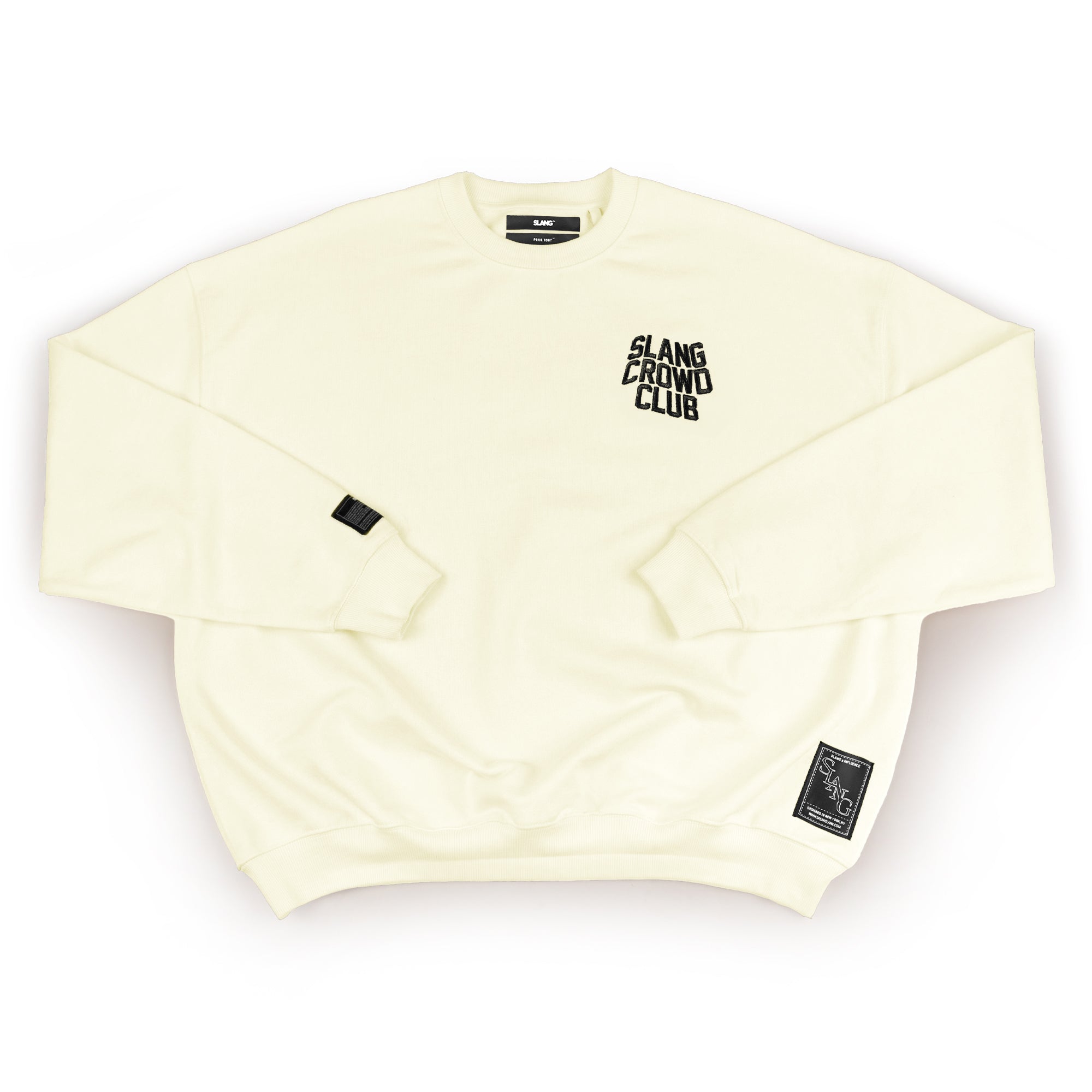 Vintage White Crowd Club Oversized Sweatshirt